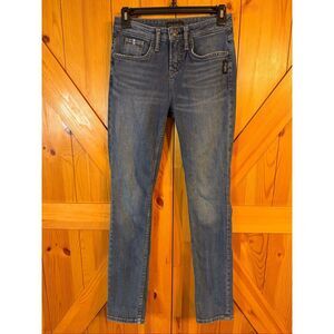 Silver Jeans Women’s Beau Distressed Mid Rise Slim Leg Jeans Size 24x28 (6504)